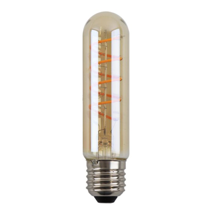 Dimmable Olucia E27 LED tubular bulb Damien, amber, 4W, 2200K