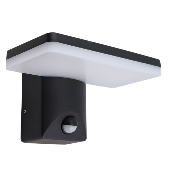 Modern outdoor wall light with motion sensor black, Loris, 12W, 2700K LED, IP44