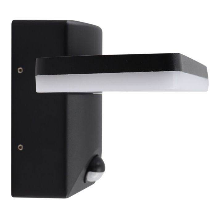 Modern outdoor wall light with motion sensor black, Loris, 12W, 2700K LED, IP44