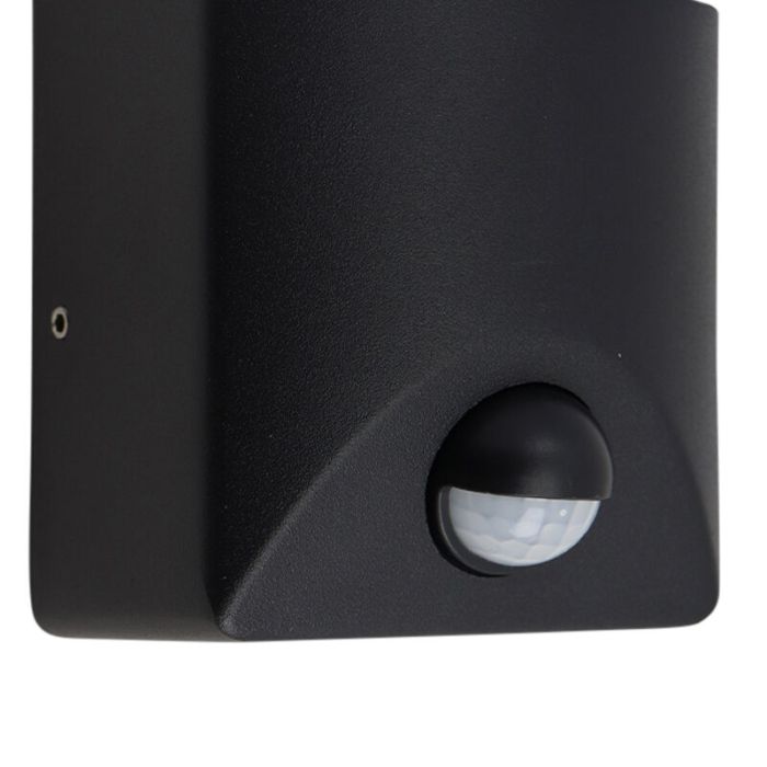 Modern outdoor wall light with motion sensor black, Loris, 12W, 2700K LED, IP44