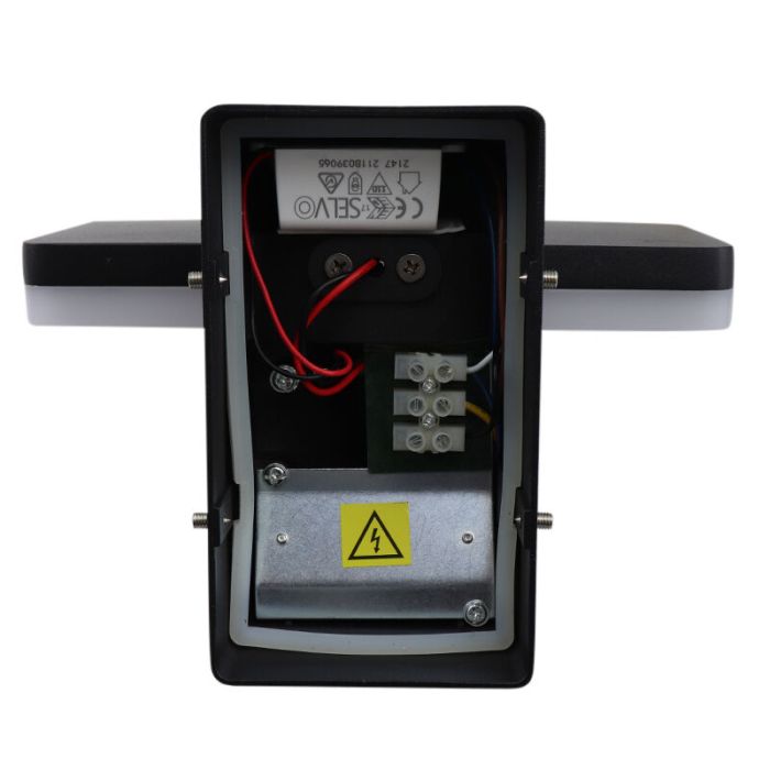 Modern outdoor wall light with motion sensor black, Loris, 12W, 2700K LED, IP44