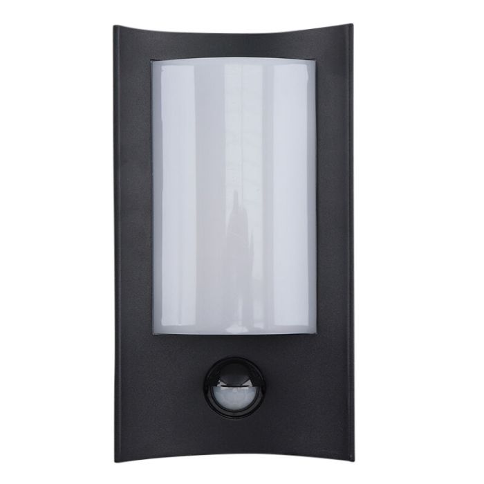 Modern outdoor wall light with motion sensor black, Loris, 6W, 3000K LED, IP44