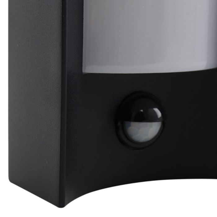 Modern outdoor wall light with motion sensor black, Loris, 6W, 3000K LED, IP44