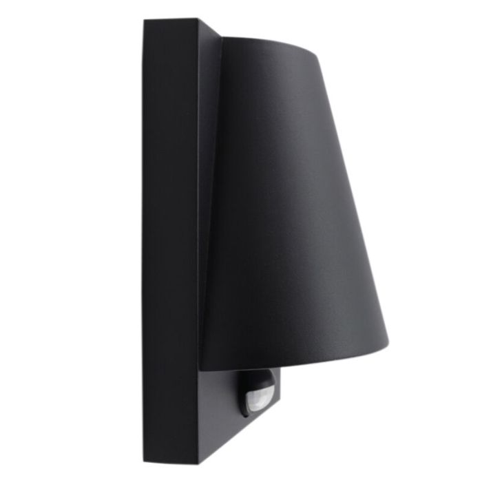 Modern outdoor wall light with motion sensor black, Luana, IP43