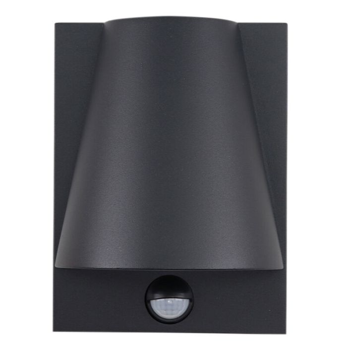 Modern outdoor wall light with motion sensor black, Luana, IP43