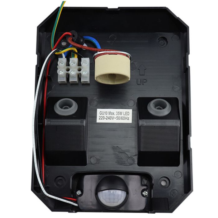 Modern outdoor wall light with motion sensor black, Luana, IP43