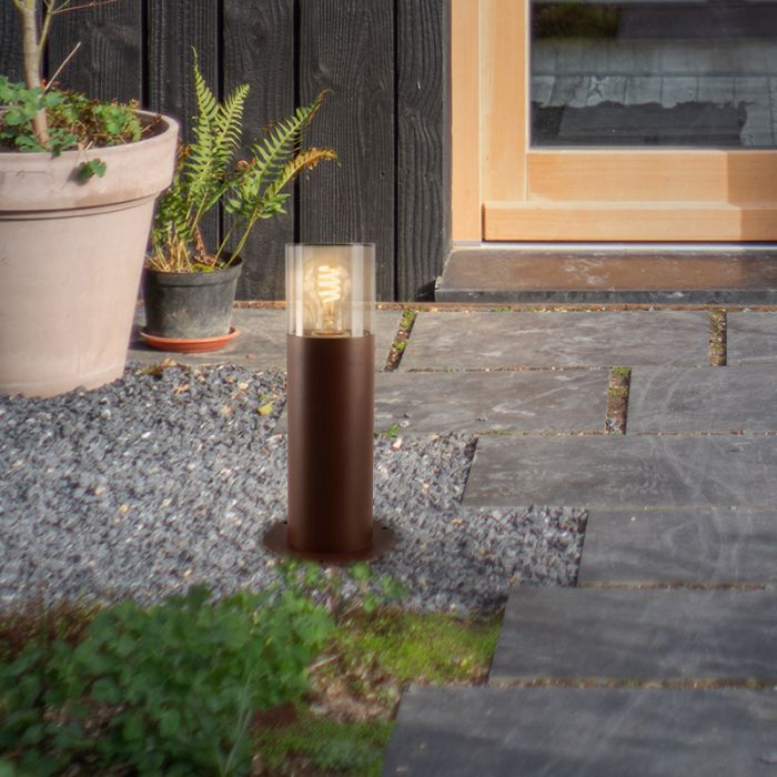 Modern outdoor light rust coloured, Sanel, IP44