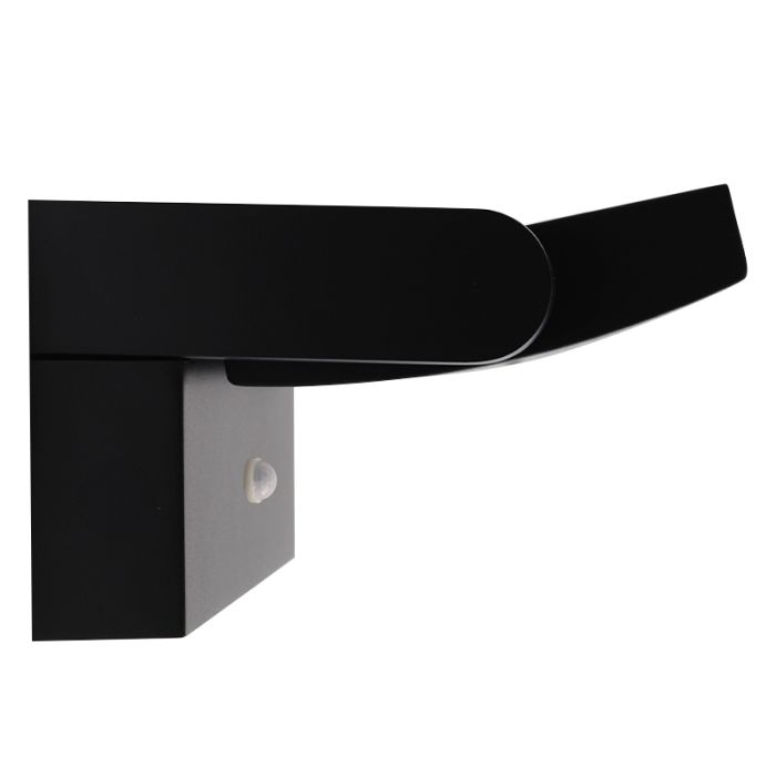 Modern outdoor wall light with motion sensor black, Alet, 12,5W, 3000K LED, IP54