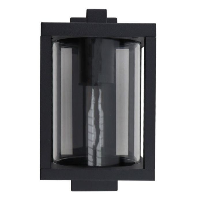 Modern outdoor wall light with motion sensor black, Amalie, IP54