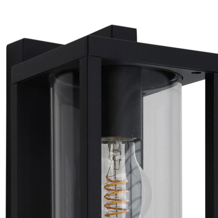 Modern outdoor wall light with motion sensor black, Amalie, IP54