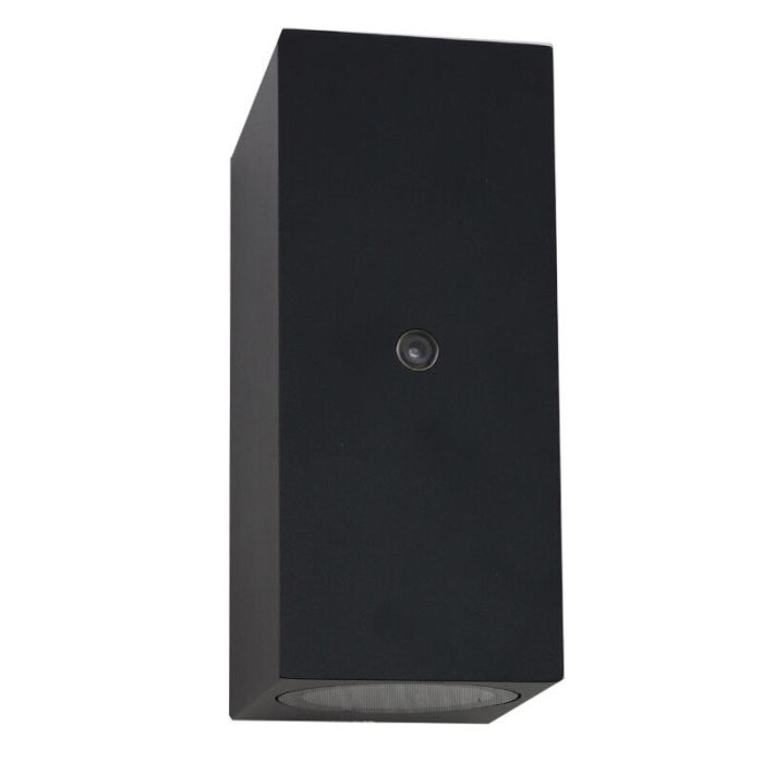 Modern outdoor wall light with dusk to dawn sensor black, Corella, IP54