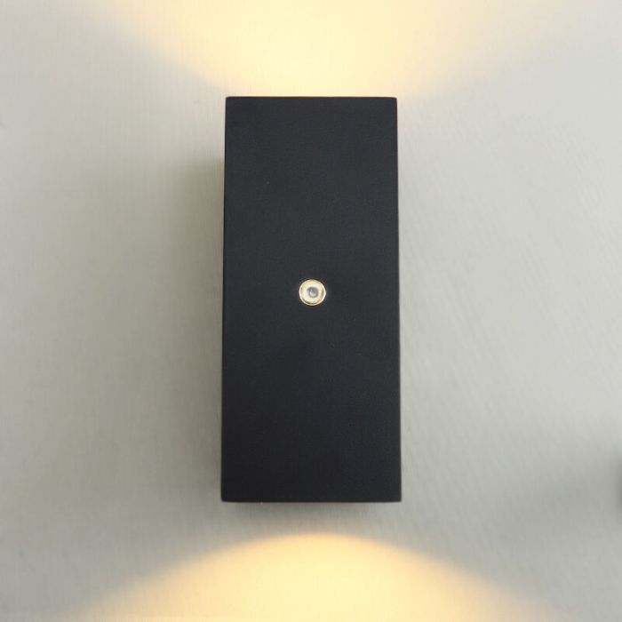Modern outdoor wall light with dusk to dawn sensor black, Corella, IP54