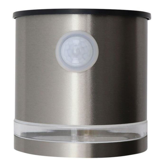 Modern solar outdoor wall light chrome, Tommy, 1W, 2700K LED, IP54