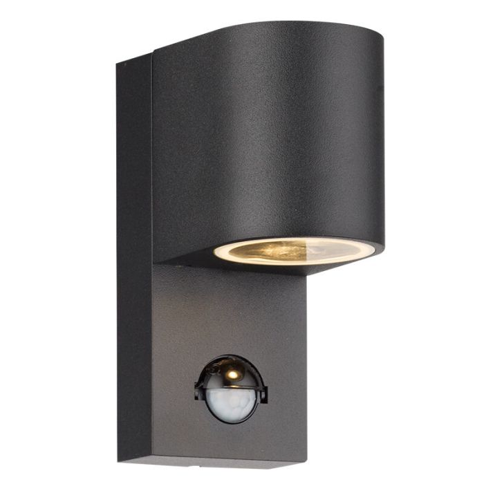 Modern outdoor wall light with motion sensor black, Corina, IP54