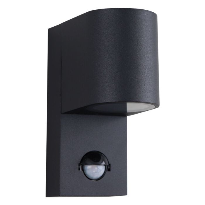 Modern outdoor wall light with motion sensor black, Corina, IP54