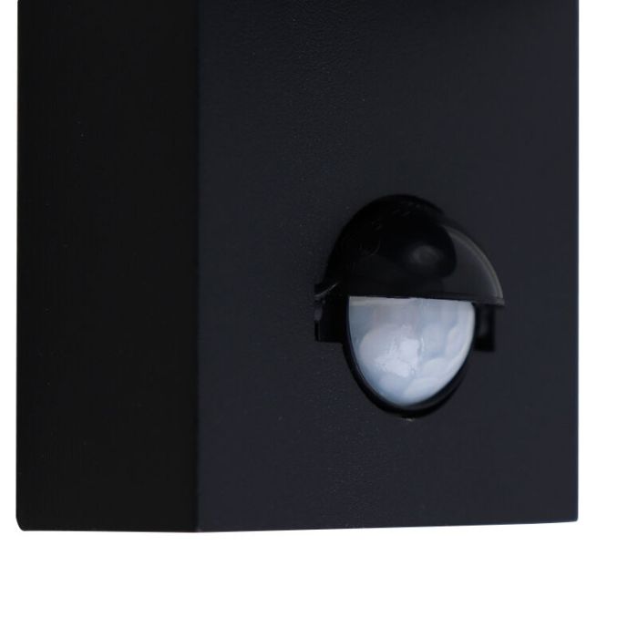 Modern outdoor wall light with motion sensor black, Corina, IP54