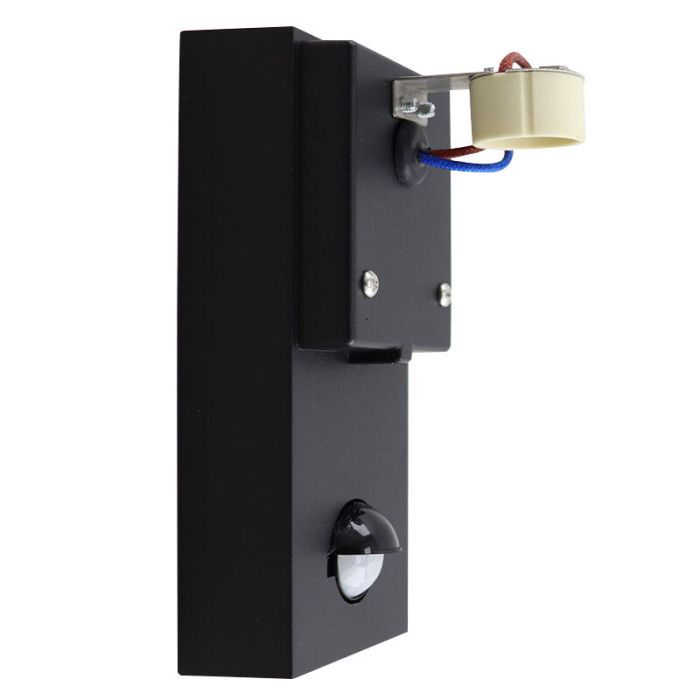 Modern outdoor wall light with motion sensor black, Corina, IP54