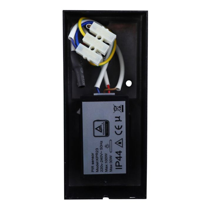 Modern outdoor wall light with motion sensor black, Corina, IP54
