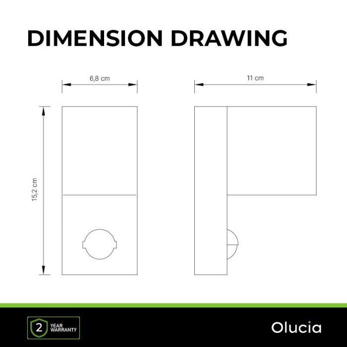 Modern outdoor wall light with motion sensor black, Corina, IP54