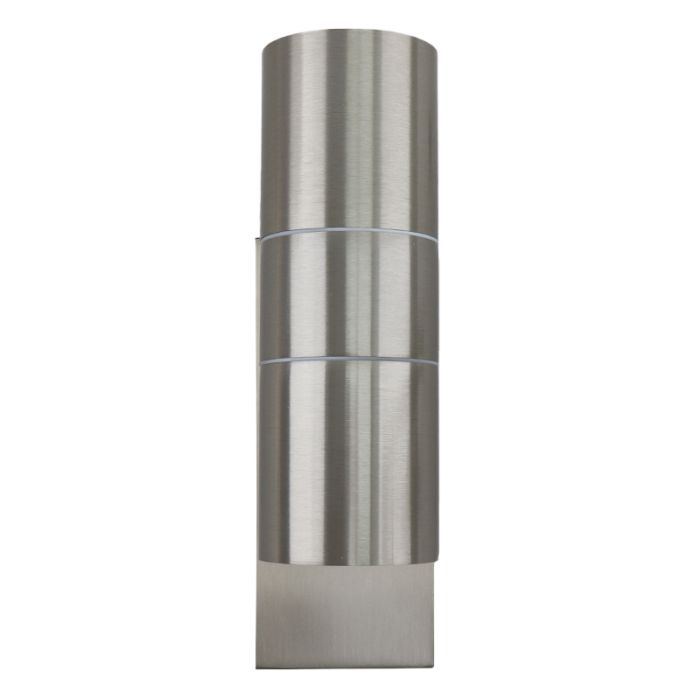 Modern outdoor wall light with dusk to dawn sensor silver, Pedro, IP44