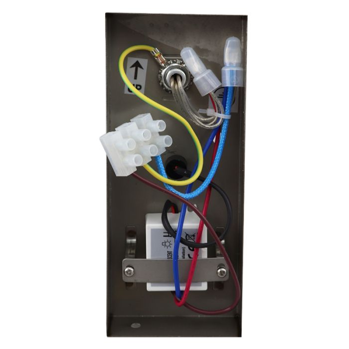 Modern outdoor wall light with dusk to dawn sensor silver, Pedro, IP44
