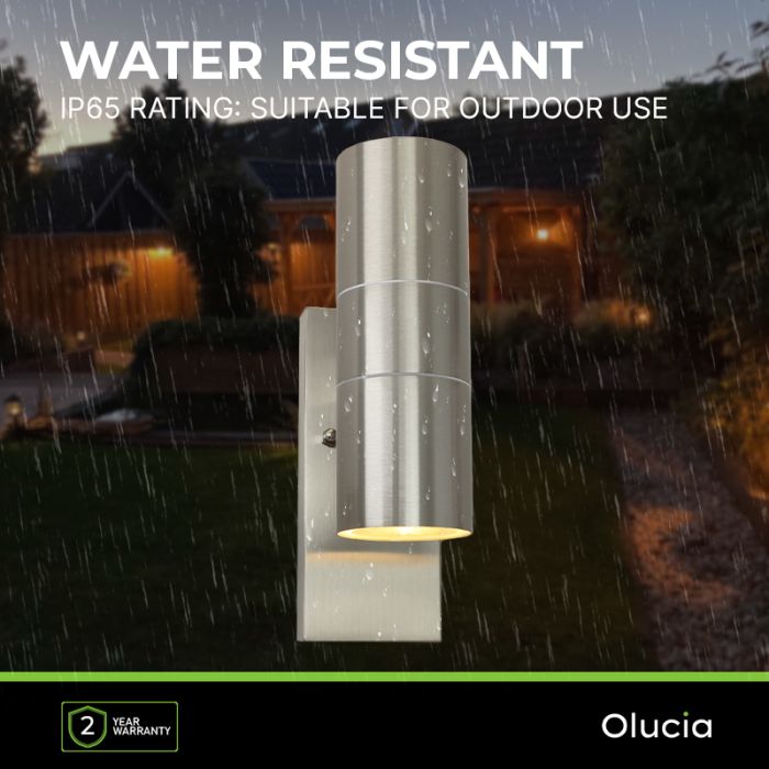 Modern outdoor wall light with dusk to dawn sensor silver, Pedro, IP44