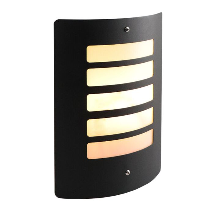 Modern outdoor wall light with dusk to dawn sensor black, Manuel, IP44