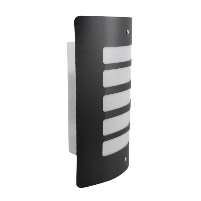 Modern outdoor wall light with dusk to dawn sensor black, Manuel, IP44