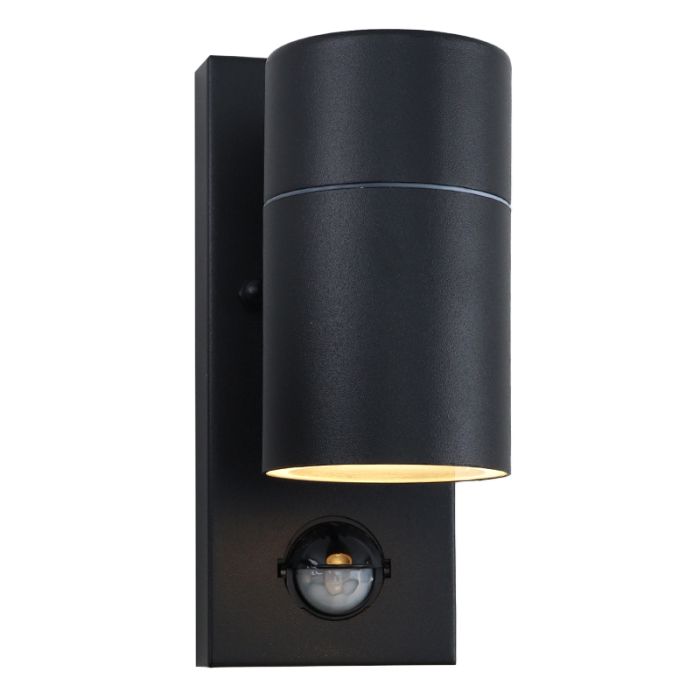 Modern outdoor wall light with motion sensor black, Pedro, IP44