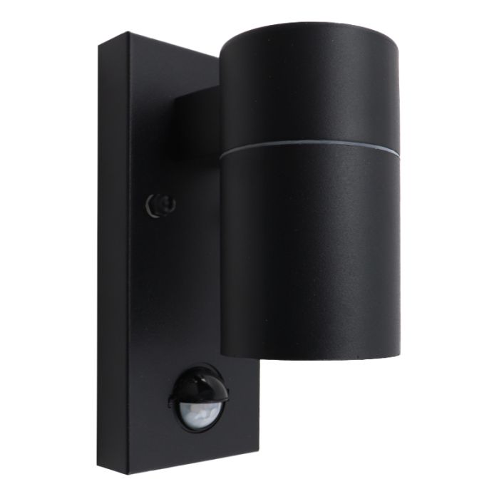 Modern outdoor wall light with motion sensor black, Pedro, IP44