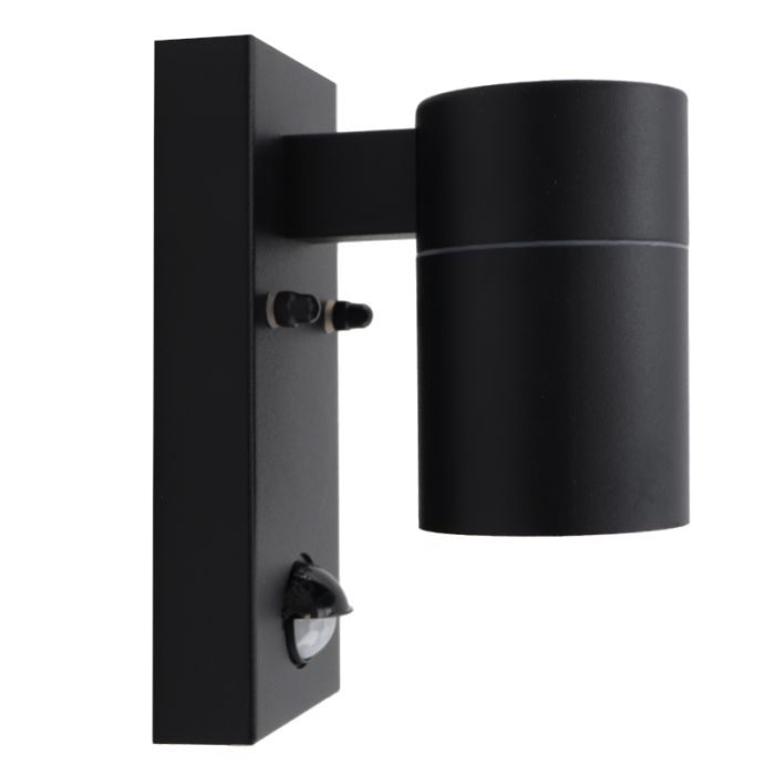 Modern outdoor wall light with motion sensor black, Pedro, IP44