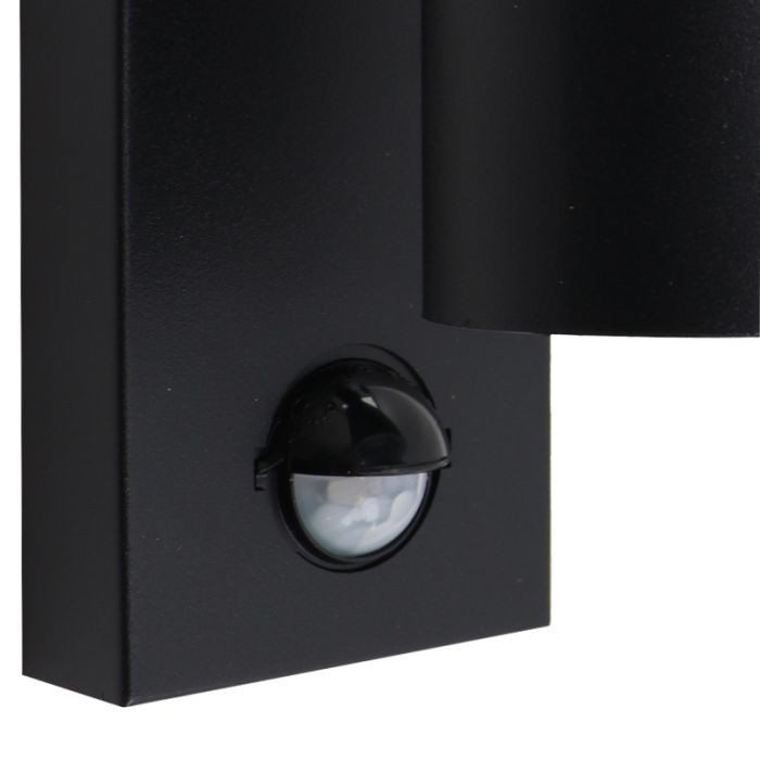 Modern outdoor wall light with motion sensor black, Pedro, IP44