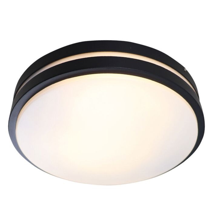 Plastic outdoor light black, James, IP44