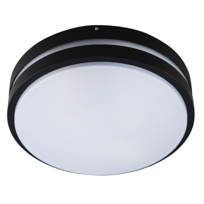 Plastic outdoor light black, James, IP44