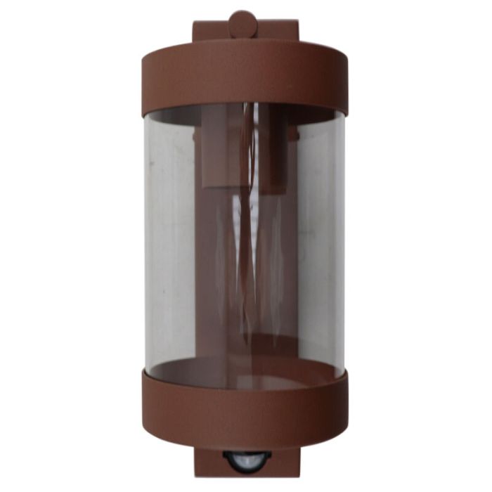 Modern outdoor wall light with motion sensor rust coloured, Musa, IP44