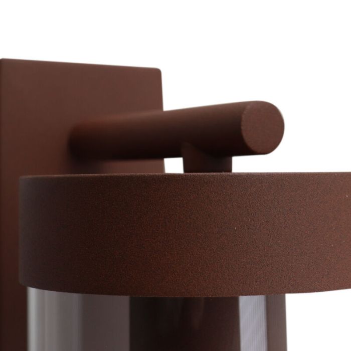 Modern outdoor wall light with motion sensor rust coloured, Musa, IP44