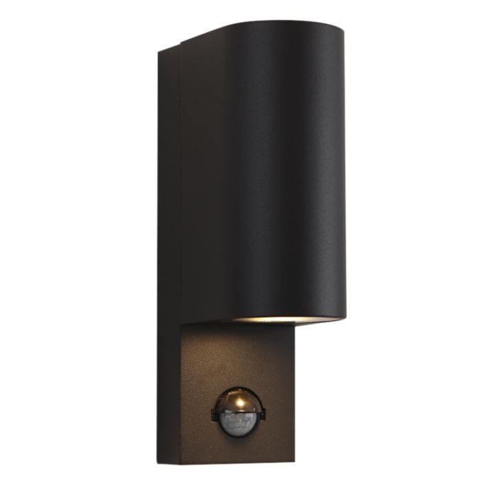 Modern outdoor wall light with motion sensor black, Corina, IP54