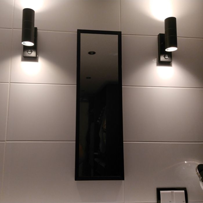 Modern outdoor wall light with motion sensor black, Pedro, IP44