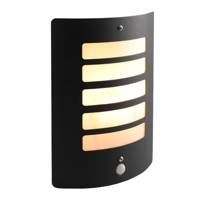 Modern outdoor wall light with motion sensor black, Manuel, IP44