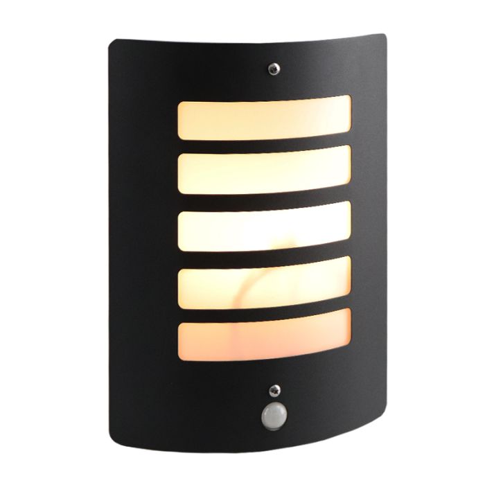 Modern outdoor wall light with motion sensor black, Manuel, IP44