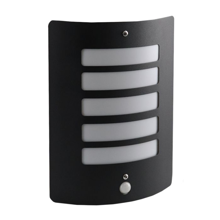 Modern outdoor wall light with motion sensor black, Manuel, IP44