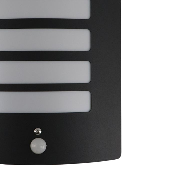 Modern outdoor wall light with motion sensor black, Manuel, IP44