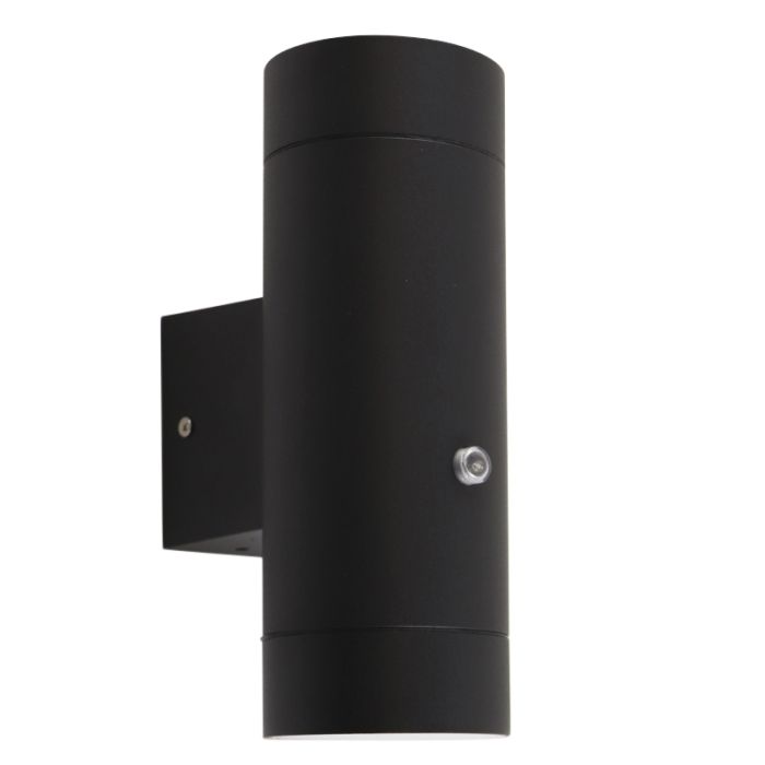 Modern outdoor wall light with dusk to dawn sensor black, Marcos, IP44