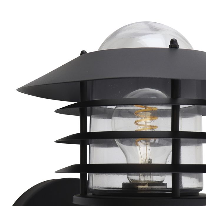 Stainless Steel outdoor wall light with motion sensor black, Felice, IP44