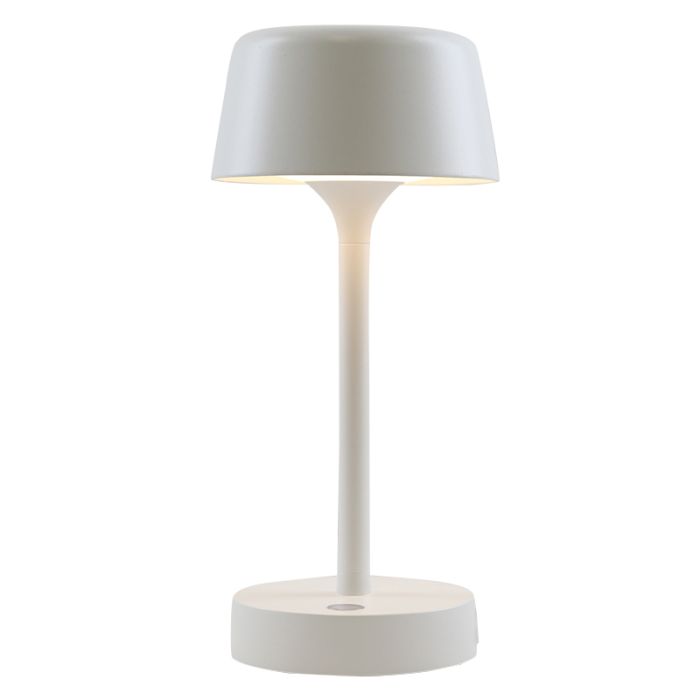 Modern outdoor table lamp white, Emily, 3W, 3000K LED, IP44, 3-step dimmable