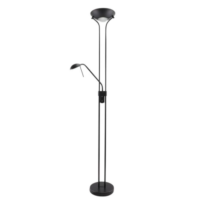Modern reading floor lamp black, Salvador, 18W, 3000K LED, with switch