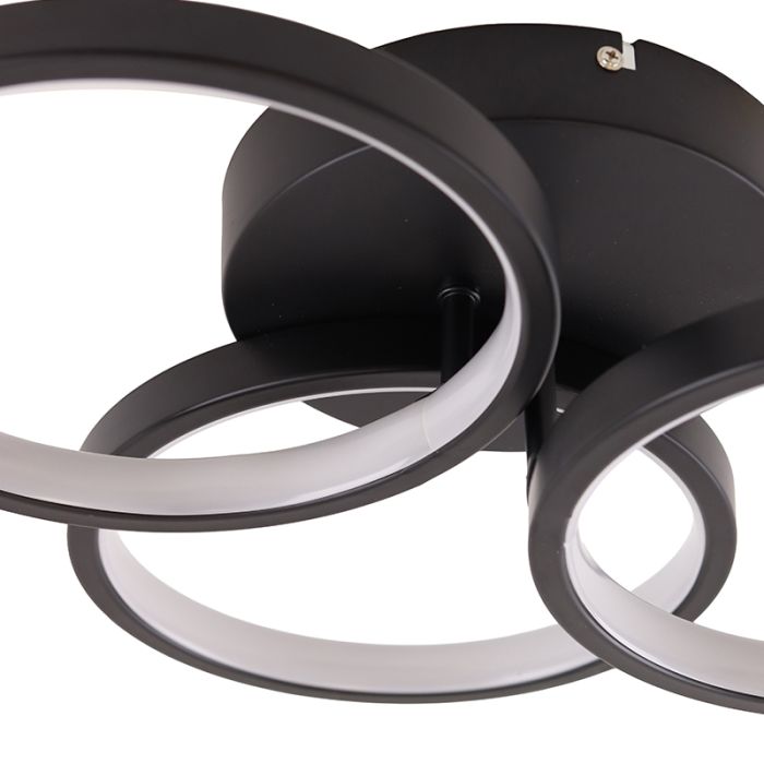 Modern flush ceiling light black, Giorgio