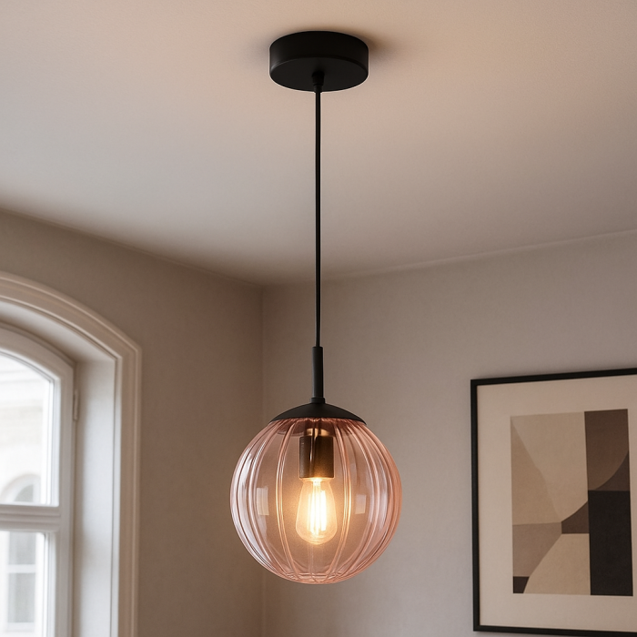 Retro pendant light pink, Rifka