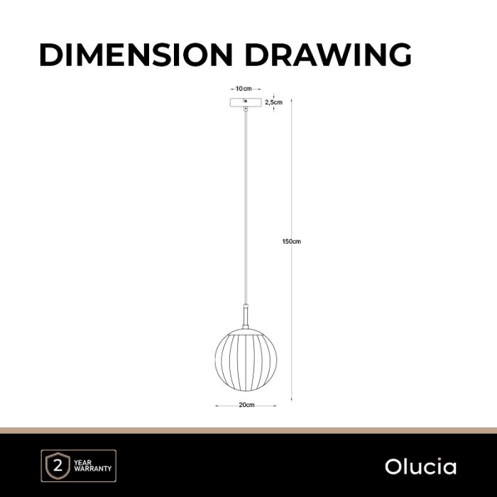 Retro pendant light amber, Rifka