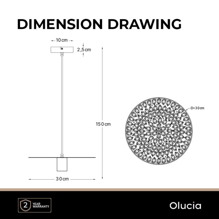 Design pendant light brass, Sienna
